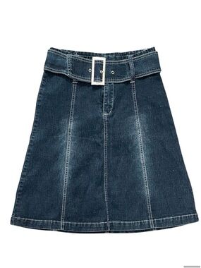 Y2K Sexso Jeans Belted Denim Midi Skirt | Low Rise | Size 1 small